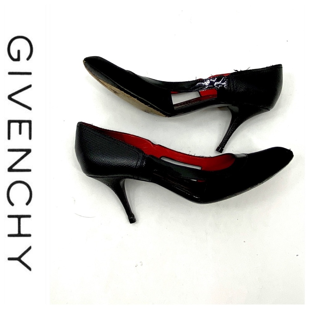 💕SALE💕 Givenchy Black Red Satin Leather Heels - Picture 4 of 8